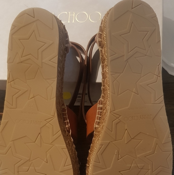 Jimmy Choo Denise Flat Vachetta Espadrille Sandals - Picture 4 of 9